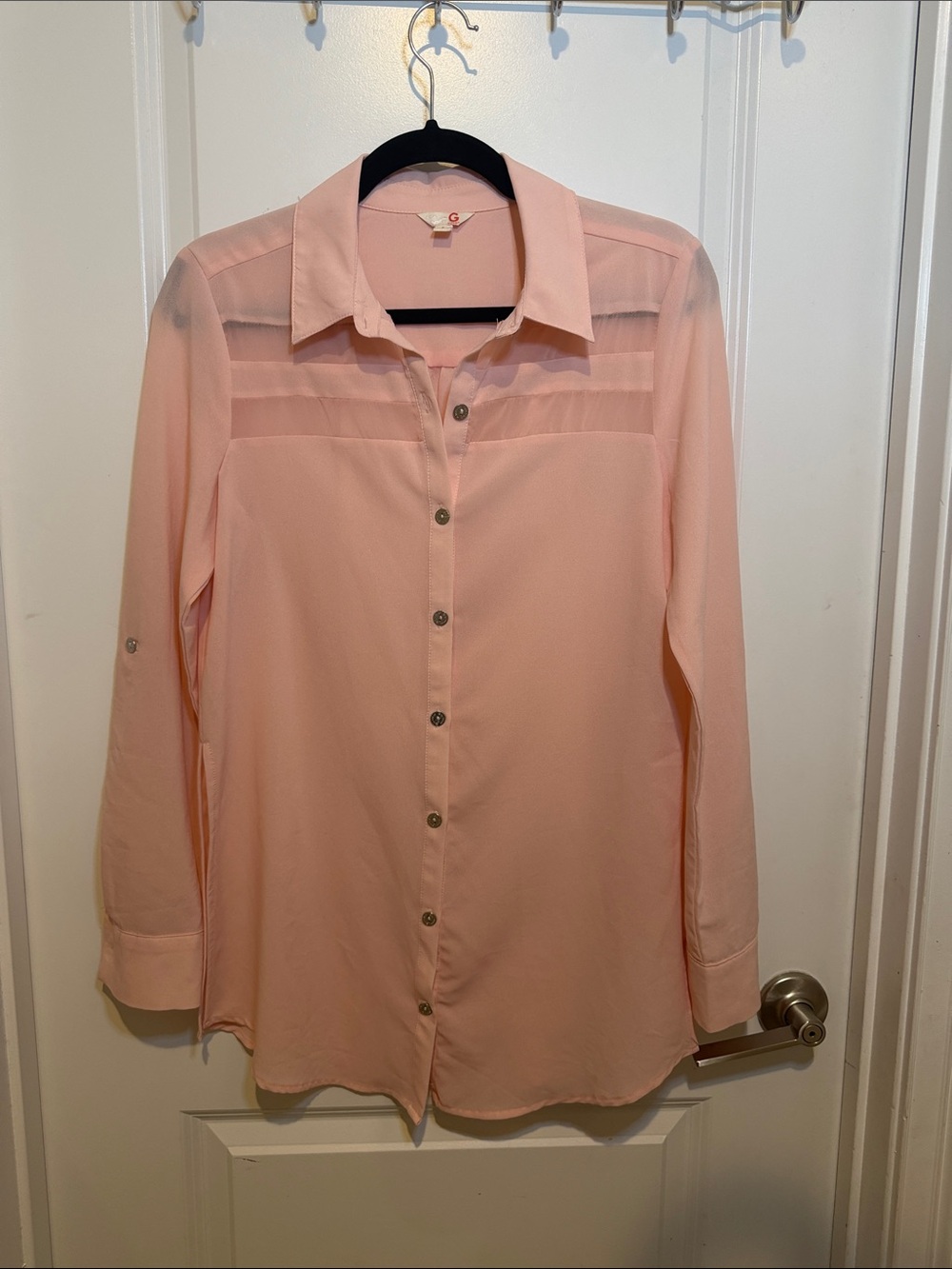 G by Guess Light Pink Women's Button-Up Dress Shirt